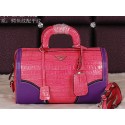 Prada Croco Leather Boston Bag BN8096 Pink VS06168