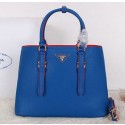 Prada Grainy Cuir Leather Tote Bag BN2821 Blue VS03900