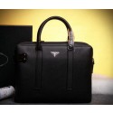 PRADA Grainy Leather Business Briefcase P3555 Black VS09361