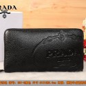 Prada Grainy Leather Clutch P2212 Black VS03989