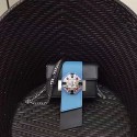 Prada Jewels Ribbon Calf Leather Bag Black and Blue 1BD067 VS00880
