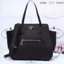 Prada Litchi Leather Shoulder Bag BL0928 Black VS06579