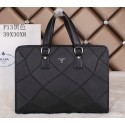 Prada Original Calfskin Leather Briefcase PM13 Black VS02236