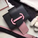 Prada Plex Ribbon Calf Leather Bag Black & Pink 1BD068 VS02371