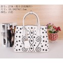 Prada Saffiano Embroidered Tote Bags B2756 White VS04258