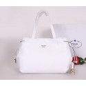 Prada Soft Calf Leather Tote Bag BR5104 White VS06013