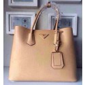 Prada Twin Saffiano Leather Cuir Large Tote BN2756 in Apricot with Gold Hardware Mingd VS00168