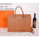Replica Luxury Hermes Briefcase Original Calf Leather H8591 Wheat VS07363