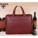 Replica Prada Original Leather Briefcase P80241 Burgundy VS00899