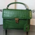 Replica SAINT LAURENT Structured Top Handle Bag Croco Leather YSL5569 Green VS07851