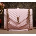 Saint Laurent Classic Monogramme Cannage Pattern Flap Bag Y5480 Light Pink VS01831