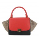 Sale 1:1 Celine Nano Trapeze Bag Original Leather C88038 Red&Black&Apricot VS07907