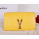Yves Saint Laurent Chyc Travel Case Smooth Leather Y7141 Yellow VS00368