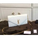 Yves Saint Laurent Classic Monogramme Flap Bag Y26578 White VS08374