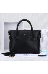 2014 Newest Prada Grainy Calf Leather Two-Handle Bag BN0890 in Black LSS VS08690