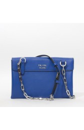 2014 Newest Prada Medium Lux Flap Crossbody Bag BT0995 in Blue Original Calfskin Leather XZ VS01746