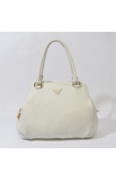 2014 Prada Original Calfskin Leather Tote Bag BR4386 in White XZ VS09344