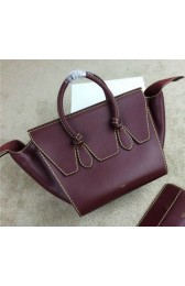 AAA 2015 Celine Tie Top Handle Bag Original Leather 98314 Burgundy VS04023