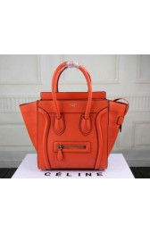 AAA Celine Luggage Micro Boston Bag Clemence Leather CT33081 Orange VS08175