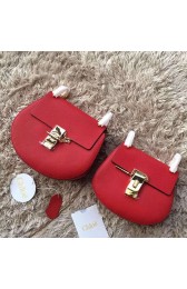 AAA Chloe Drew Calf Leather Shoulder Bag Red 151050 VS04379