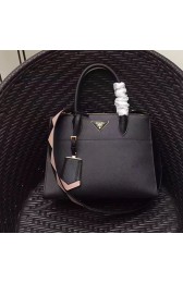 AAA Imitation Prada Paradigme Saffiano Leather Bag Black and Pink 1BA102 VS09603