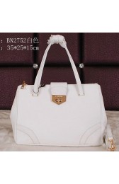 AAA Prada Grainy Leather Tote Bag BN2752 White VS03956