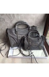 Balenciaga Classic Metallic Edge City Goat Leather Bag Grey 101420 VS05225
