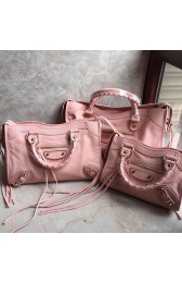 Balenciaga Classic Metallic Edge City Goat Leather Bag Pink 101420 VS04238