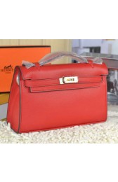 Best Hermes MINI Kelly 22cm Tote Bag Calfskin Leather Red VS07988