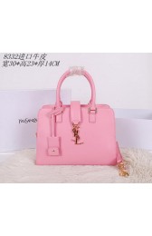 Best Imitation Yves Saint Laurent Medium Cabas Monogram Leather Tubular Top Handle Bag YSL8332 Pink VS00084