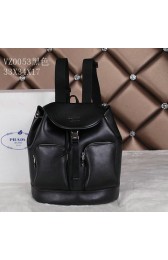Best Prada Soft Calf Leather Backpack BZ0053 Black VS01562