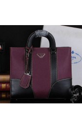 Best Quality Replica PRADA Saffiano Leather Business Briefcase P8673 Purple VS04967