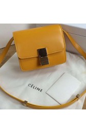 Celine Classic Box mini Flap Bag Smooth Leather C11041T Yellow VS08756