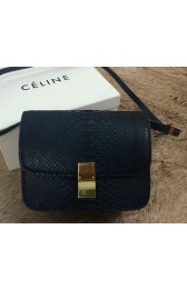 Celine Classic Box Small Flap Bag Genuine Snake C11042 Royal VS09355