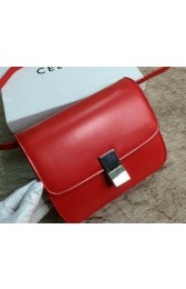 Celine Classic Box Small Flap Bag Smooth Leather C11042 Red VS08739