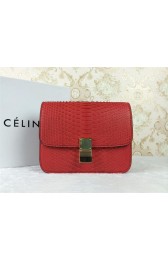 Celine Classic Box Small Flap Bag Snake Leather 11042 Red VS08311