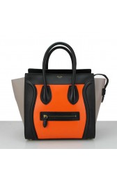 Celine Luggage Mini Bag Original Leather CL88022 Orange&Black&Grey VS07309
