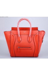 Celine Luggage Mini Tote Bag Grainy Leather Ci3308 Orange VS06851