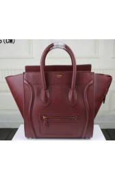 Celine Luggage Mini Tote Bag Original Leather Ci3308 Burgundy VS07878