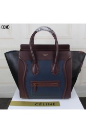 Celine Luggage Mini Tote Bag Original Leather CLY33081L Dark Blue VS05818