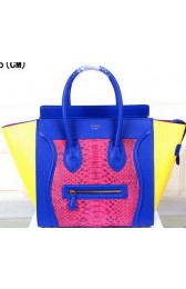 Celine Luggage Mini Tote Bag Snake Leather CTS3308 Rose&Blue&Yellow VS04868