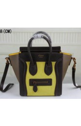 Celine Luggage Nano Bag Original Leather C3308S Lemon&Brown&Khaki VS07840