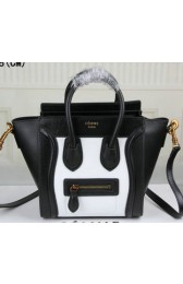 Celine Luggage Nano Bag Original Leather C3308S White&Black VS06133