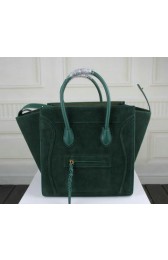 Celine Luggage Phantom Tote Bag Suede Leather 3341 Green VS05577