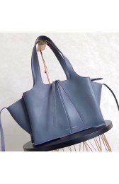 Celine Medium Tri Fold Shoulder Bag in Light Blue Smooth Calfskin 030402 VS08404