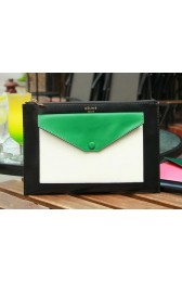 Celine Pocket Handbag in Seashell Smooth Calfskin 17538 Green&Black VS04898