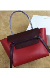 Celine Small Belt Bag Original Leather CLT98311S Peach&Burgundy VS06589