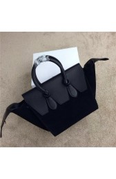 Celine Tie Nano Top Handle Bags Suede Leather C98313 Black VS06430