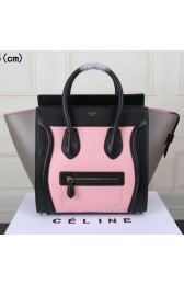 Cheap Celine Luggage Mini Tote Bag Original Leather CTS3308 Pink&Black&Grey VS07016