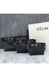 Cheap Celine Sailor Bag With Studs In Natural Calfskin Black 260710 VS08501